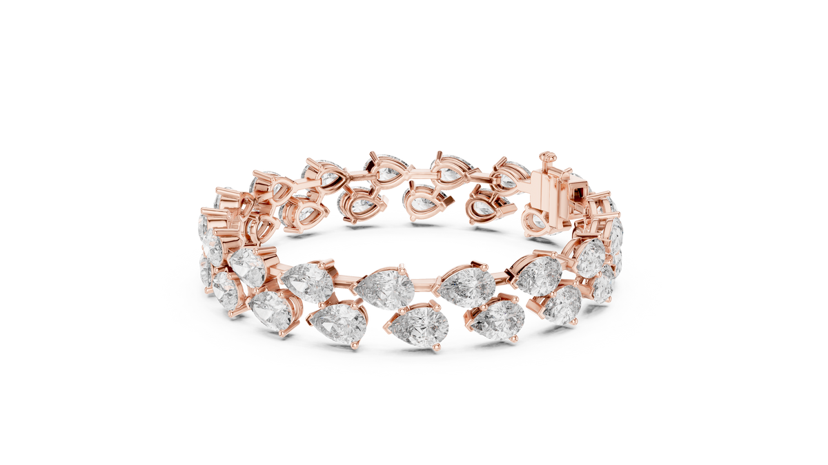 Double-Row Pear Cut Diamond Bracelet