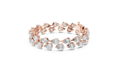 Double-Row Pear Cut Diamond Bracelet