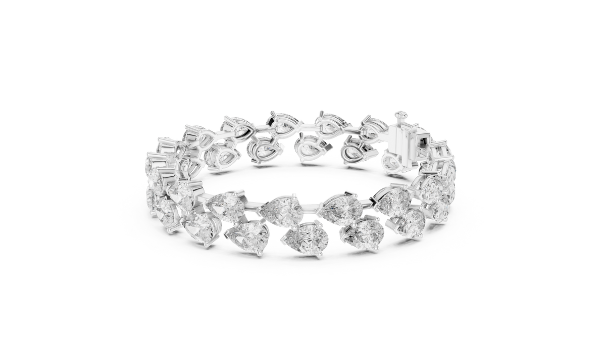 Double-Row Pear Cut Diamond Bracelet