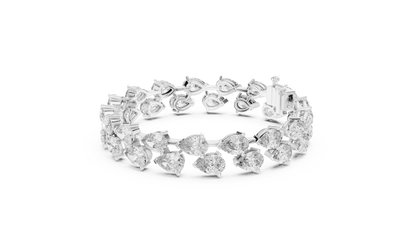 Double-Row Pear Cut Diamond Bracelet