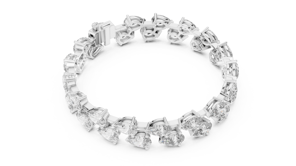 Double-Row Pear Cut Diamond Bracelet