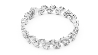 Double-Row Pear Cut Diamond Bracelet
