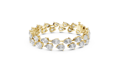 Double-Row Pear Cut Diamond Bracelet