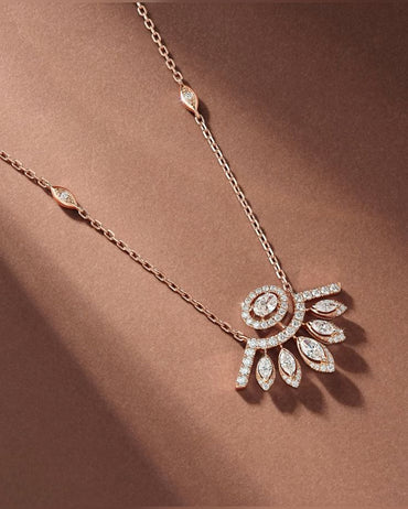 Rose Gold Evil Eye Diamond Necklace