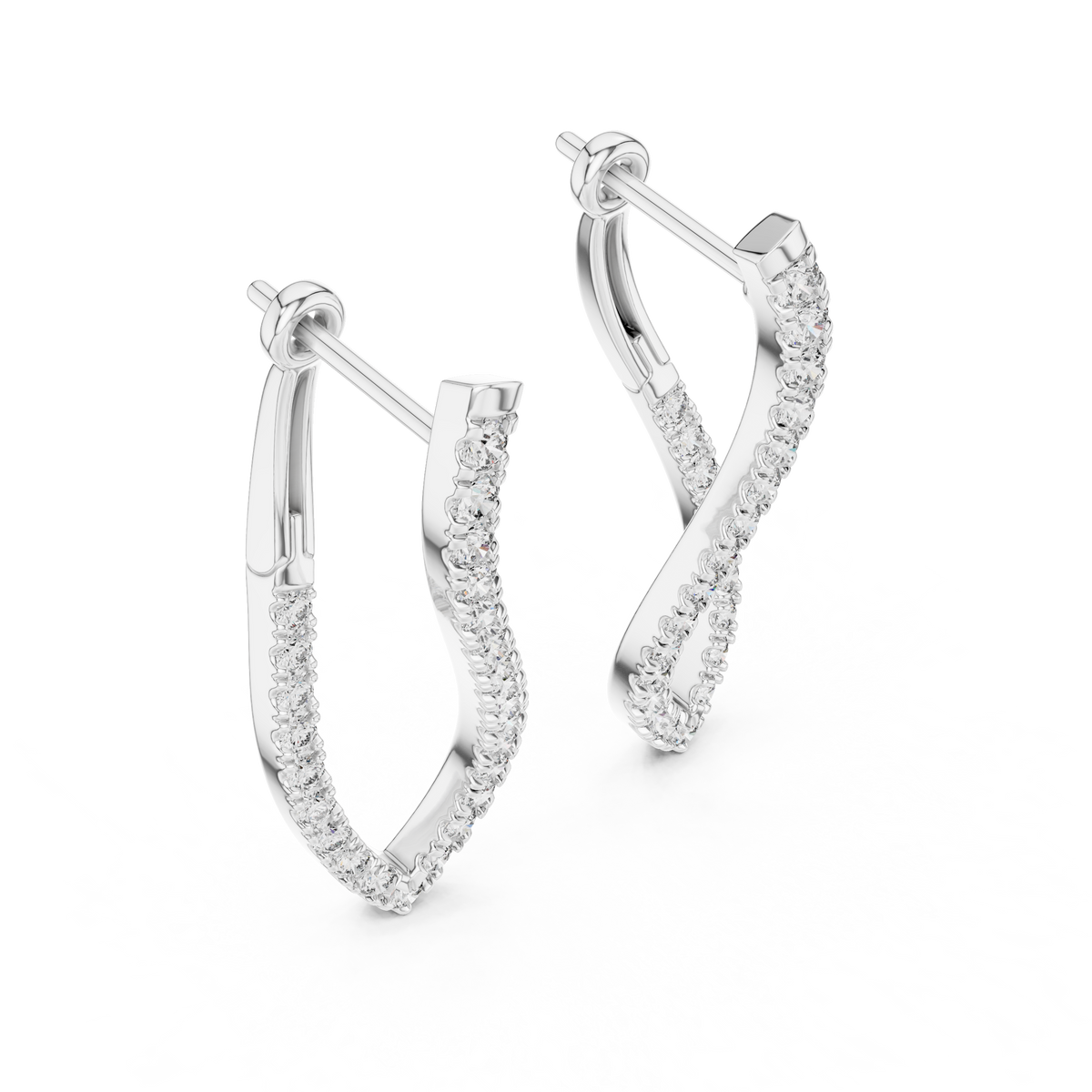 Diamond Accent Twisted Loop Hoops in Sterling Silver