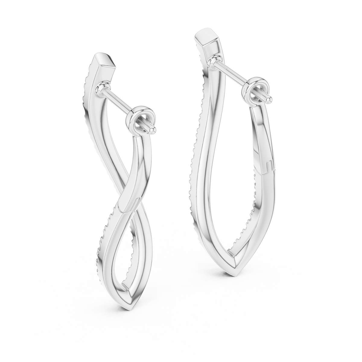Diamond Accent Twisted Loop Hoops in Sterling Silver