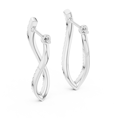 Diamond Accent Twisted Loop Hoops in Sterling Silver