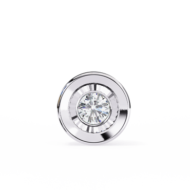 Round Halo Solitaire Diamond Pendant