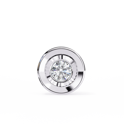 Round Halo Solitaire Diamond Pendant