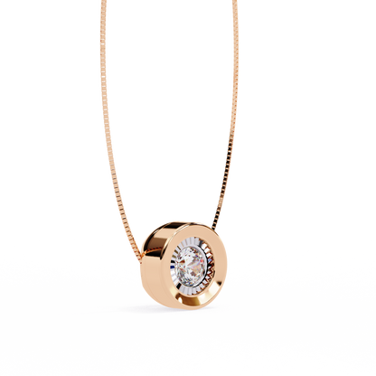 Round Halo Solitaire Diamond Pendant
