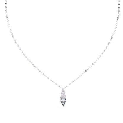 Two-Tone Geometric Diamond Drop Necklace