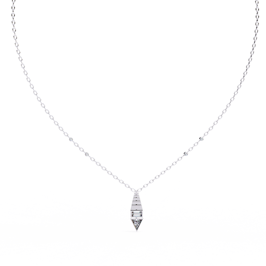 Two-Tone Geometric Diamond Drop Necklace