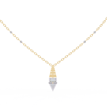 Two-Tone Geometric Diamond Drop Necklace