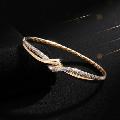 Elegant Infinity Twist Pavé Bangle