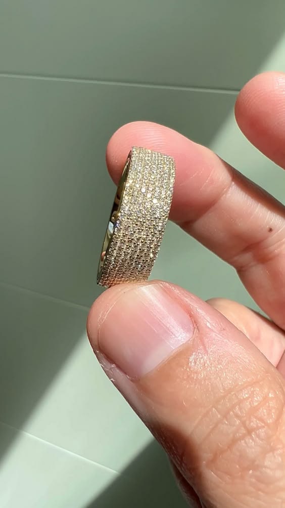 stunning pave diamond band