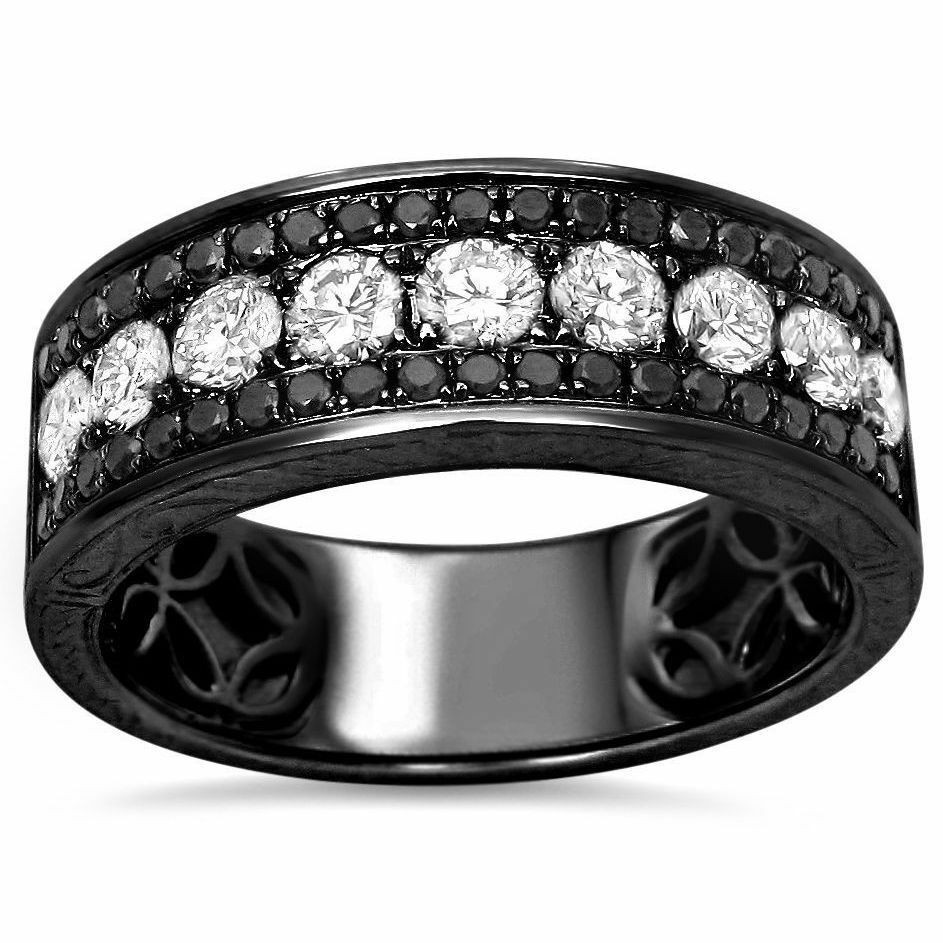 men's black diamond wedding band