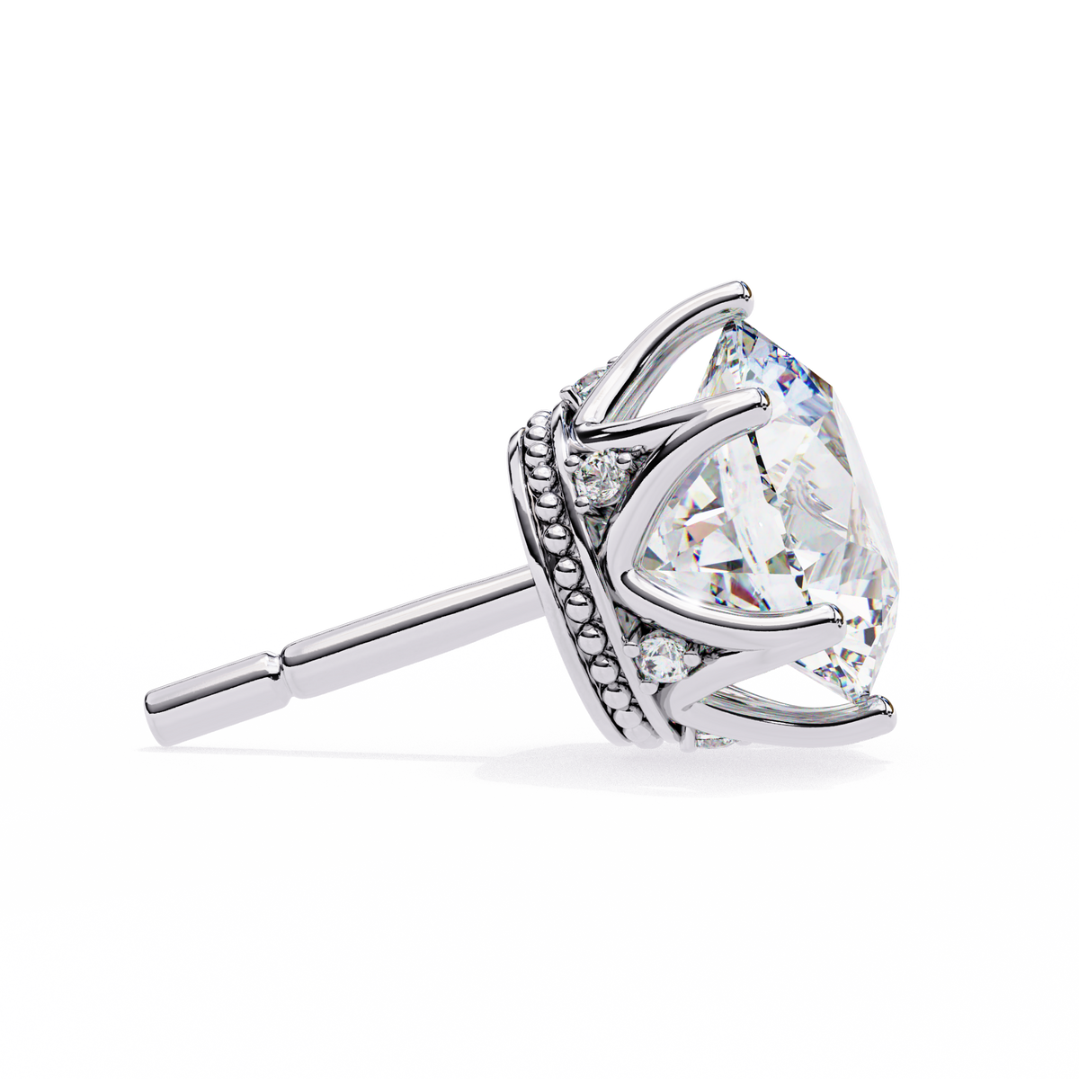 Weight Round Brilliant Diamond Solitaire Stud Earrings
