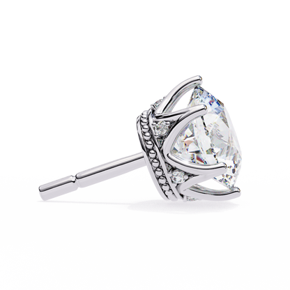 Weight Round Brilliant Diamond Solitaire Stud Earrings
