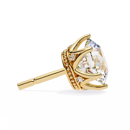 Weight Round Brilliant Diamond Solitaire Stud Earrings