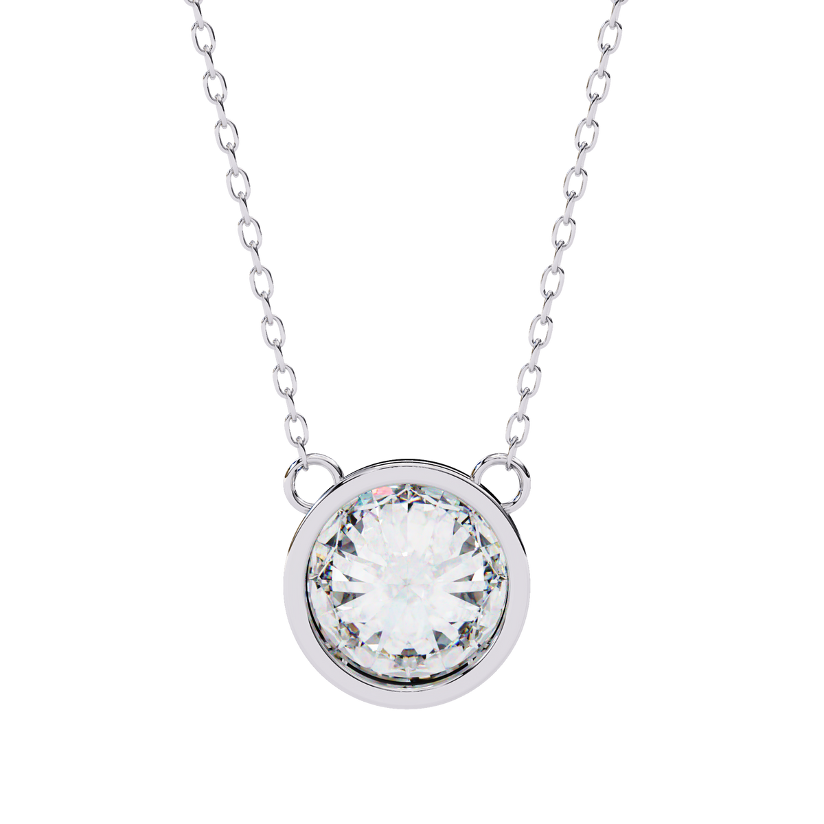 Round Diamond Bezel Pendant