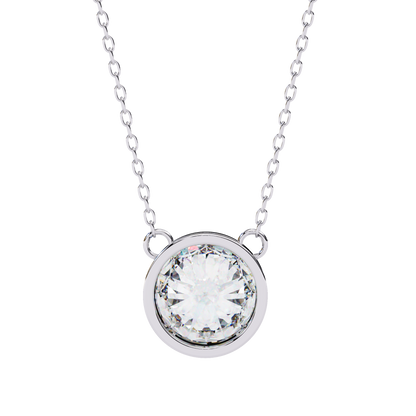 Round Diamond Bezel Pendant