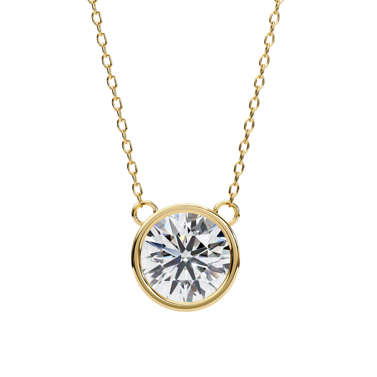 Round Diamond Bezel Pendant