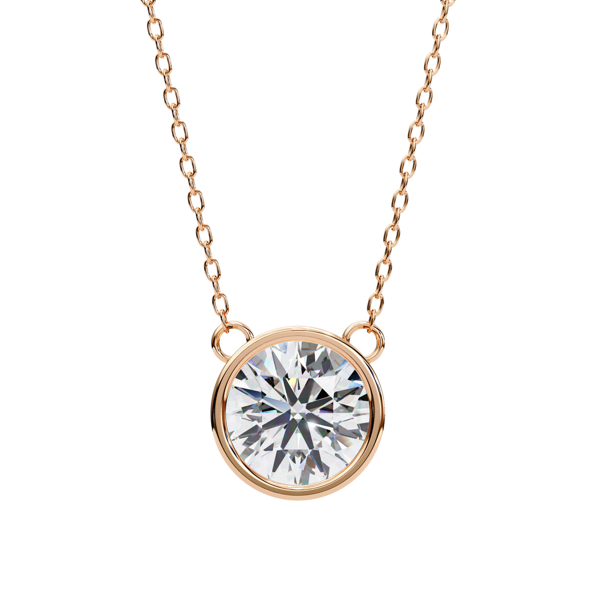 Round Diamond Bezel Pendant