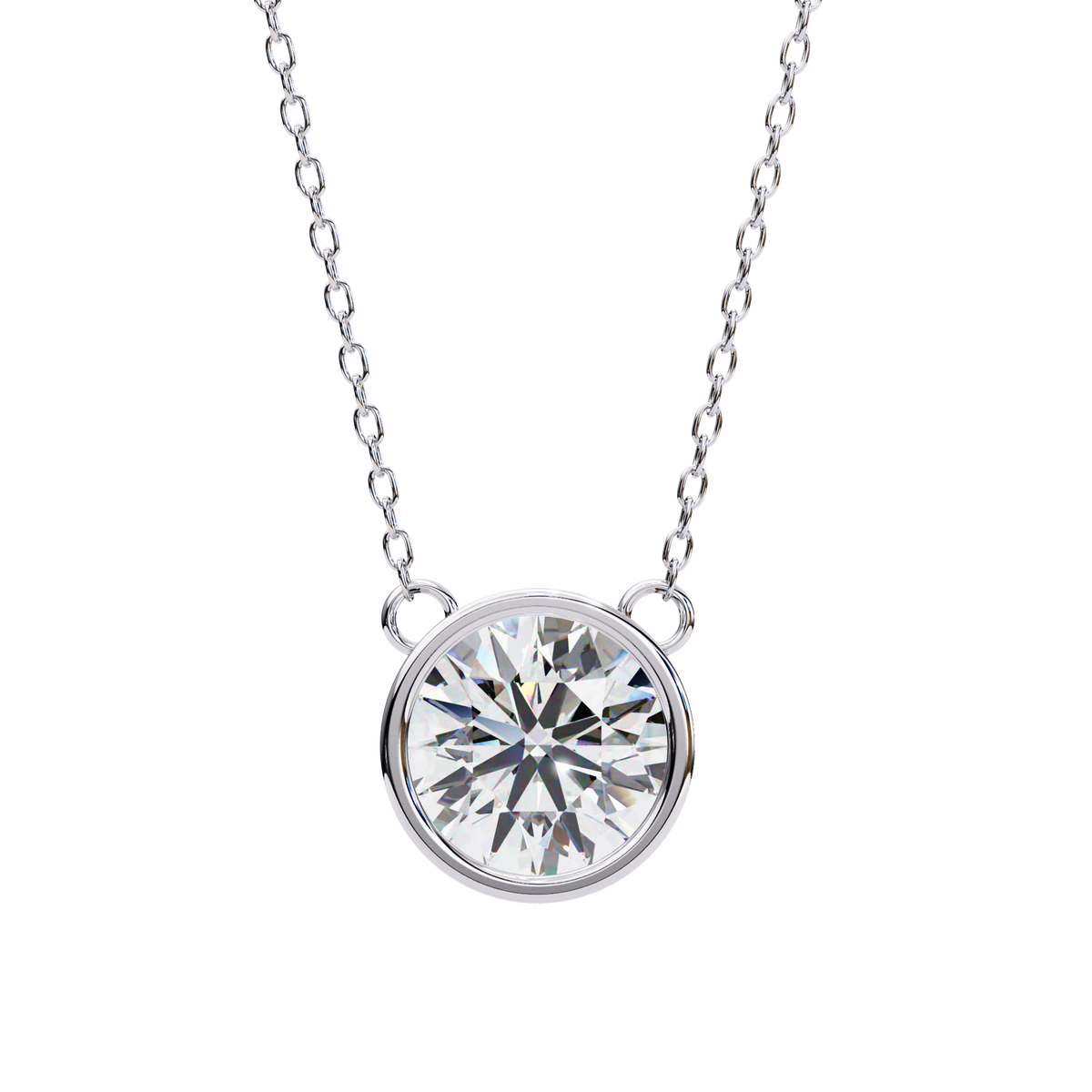 Round Diamond Bezel Pendant