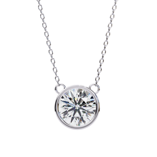 Round Diamond Bezel Pendant