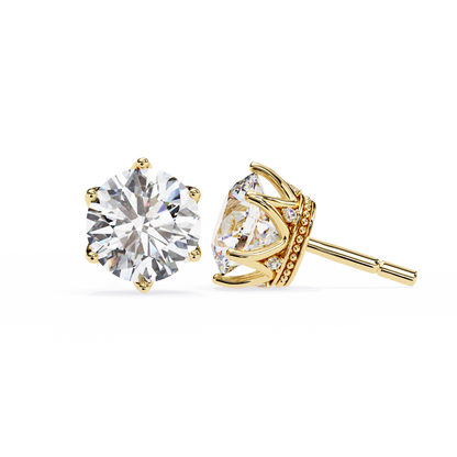 Weight Round Brilliant Diamond Solitaire Stud Earrings