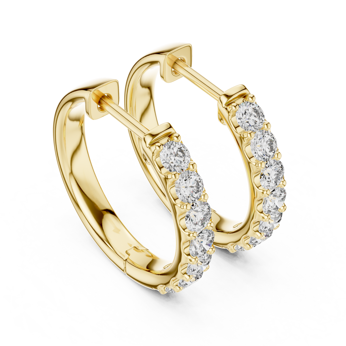 Brilliant Diamond Huggie Hoop Earrings