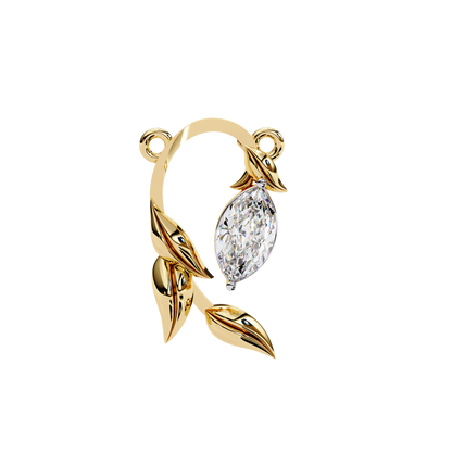 Elegant Marquise Diamond Leaf Pendant Necklace