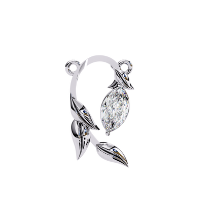 Elegant Marquise Diamond Leaf Pendant Necklace