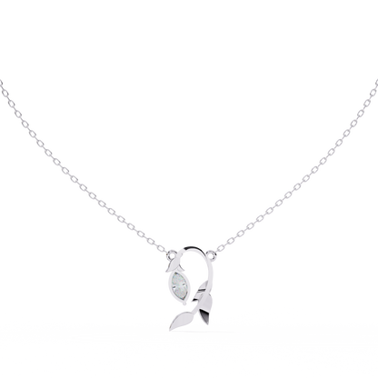 Elegant Marquise Diamond Leaf Pendant Necklace