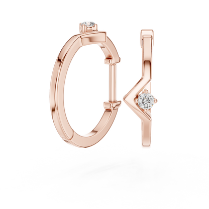 Modern Diamond Accent Hinged Hoop Earring