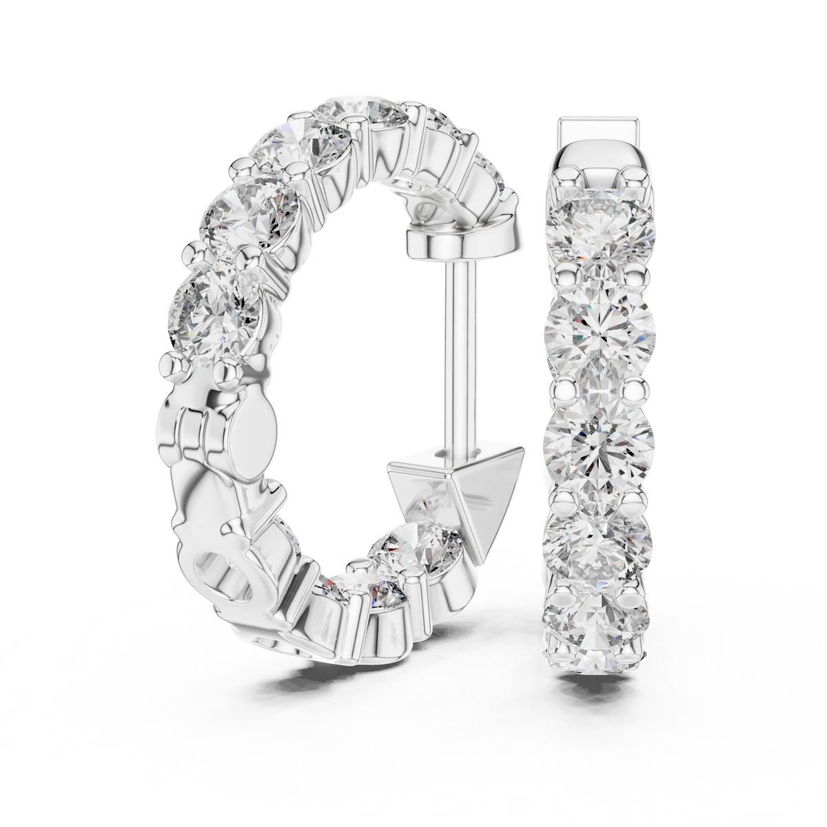 Classic Inside-Out Diamond U-Hoop Earrings