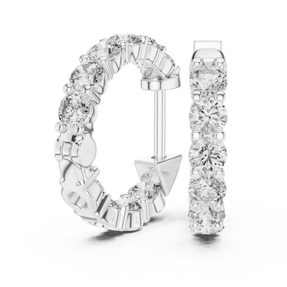 Classic Inside-Out Diamond U-Hoop Earrings