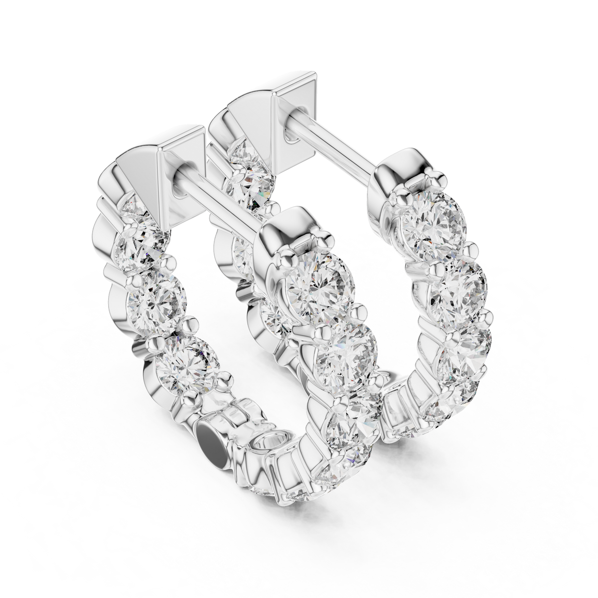 Classic Inside-Out Diamond U-Hoop Earrings