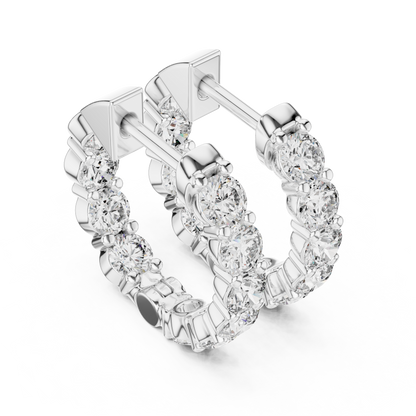 Classic Inside-Out Diamond U-Hoop Earrings