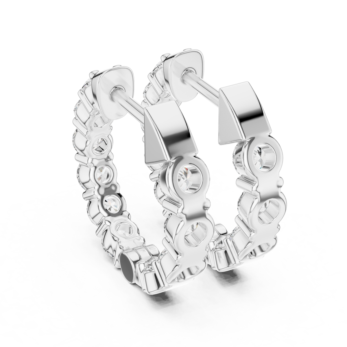 Classic Inside-Out Diamond U-Hoop Earrings