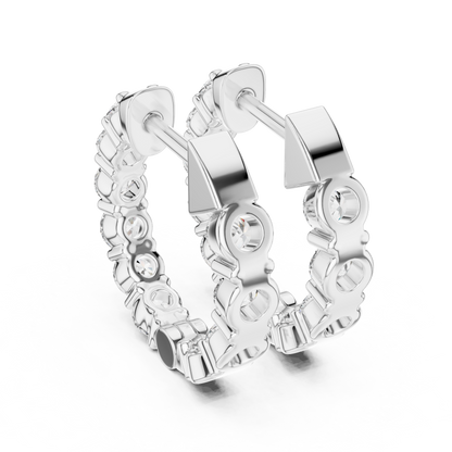 Classic Inside-Out Diamond U-Hoop Earrings