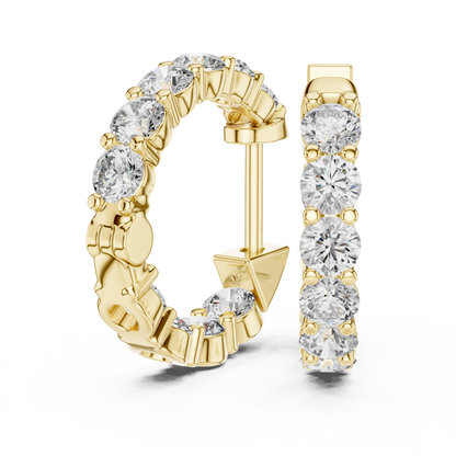 Classic Inside-Out Diamond U-Hoop Earrings