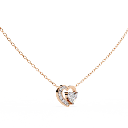Silver Sparkling Heart Pendant Necklace