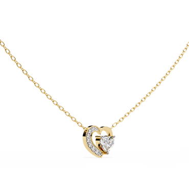 Silver Sparkling Heart Pendant Necklace