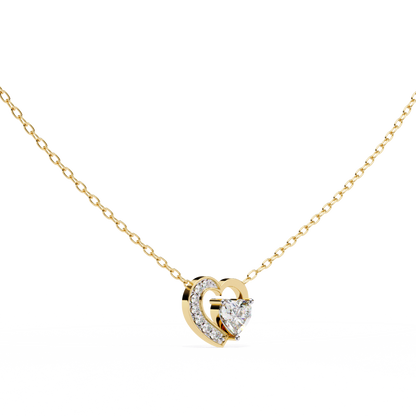 Silver Sparkling Heart Pendant Necklace