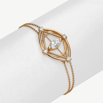 Marquise Evil Eye Diamond Chain Bracelet