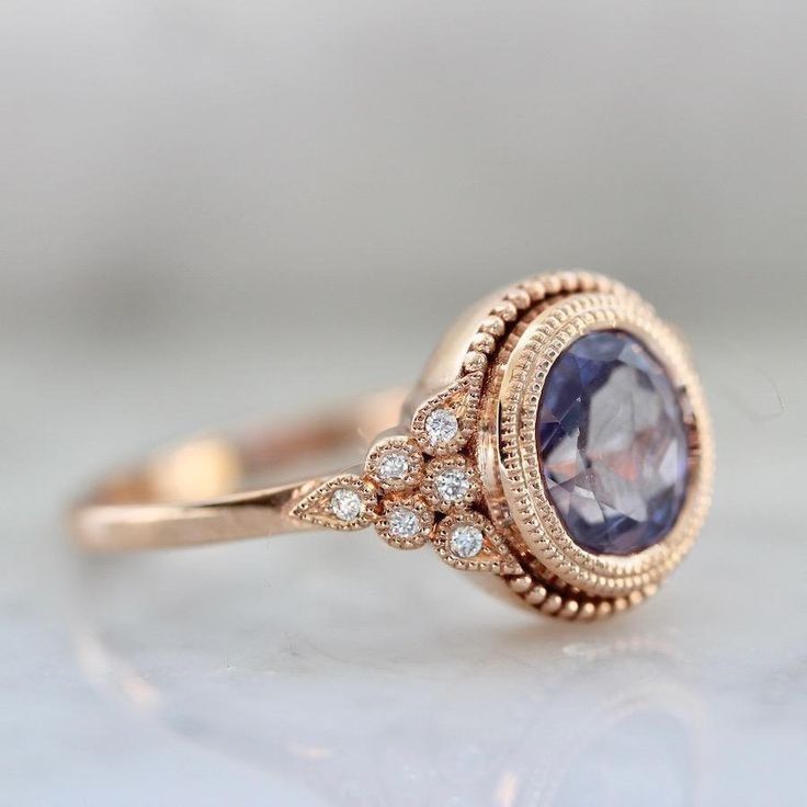 Vintage-Inspired Oval Gemstone & Diamond Accent Ring