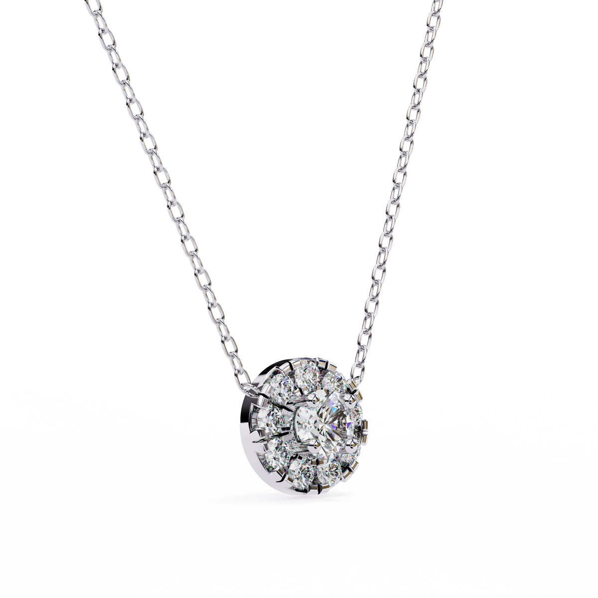 Diamond Cluster Pendant Necklace