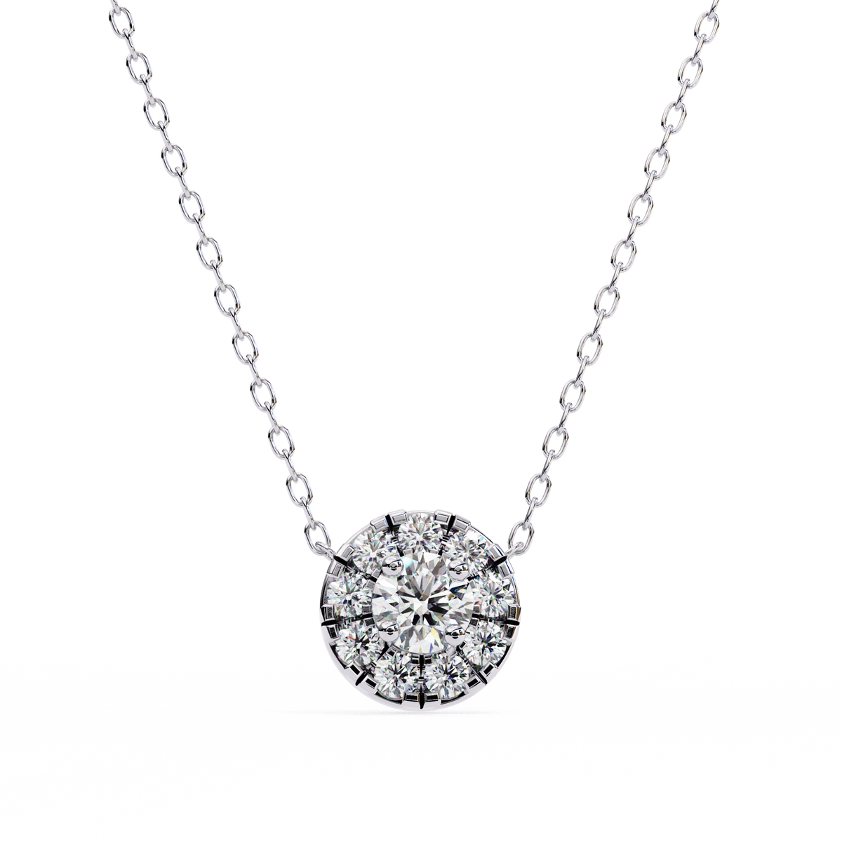 Diamond Cluster Pendant Necklace