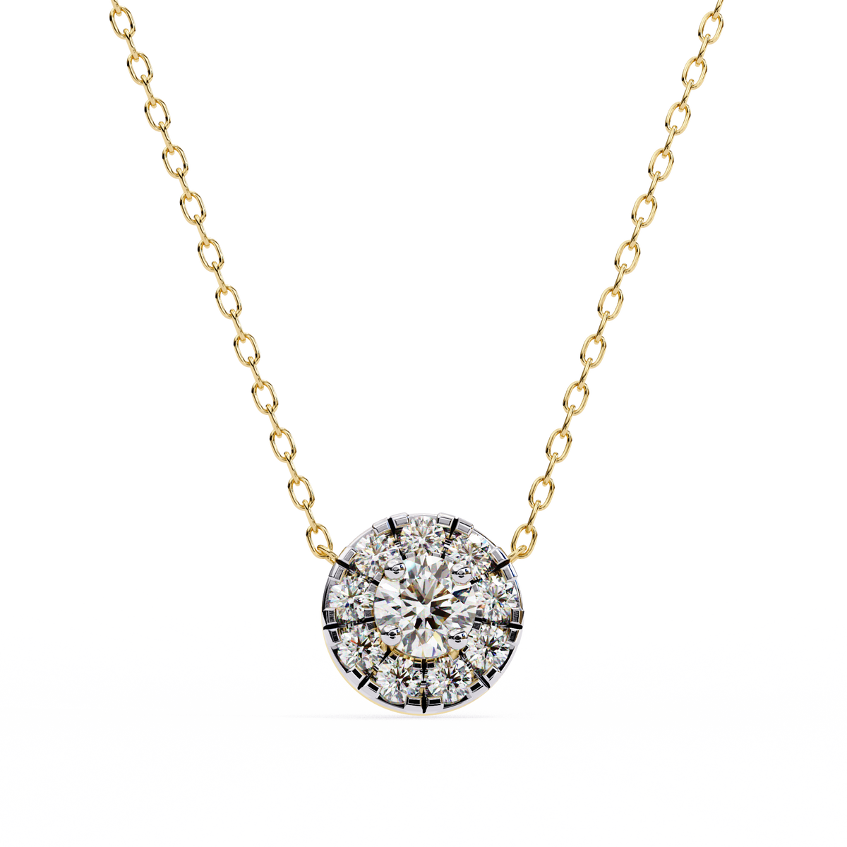 Diamond Cluster Pendant Necklace